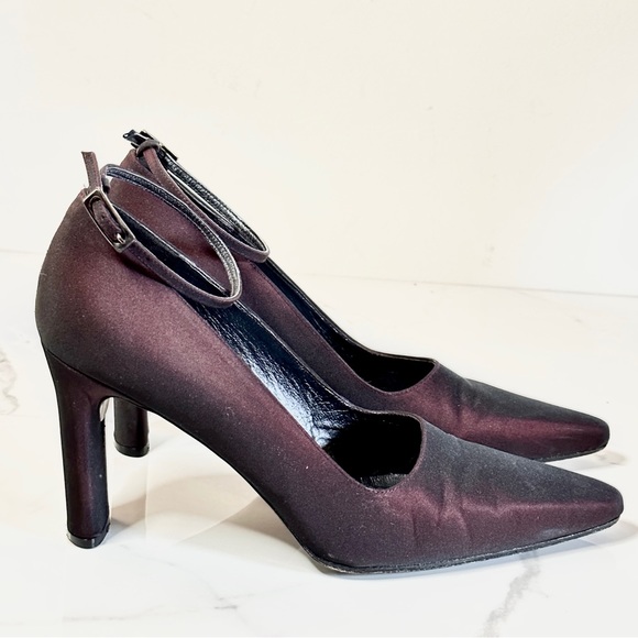 Enzo Angiolini Pump 10N Ankle Strap Pointy Toe Fabric - Picture 9 of 10